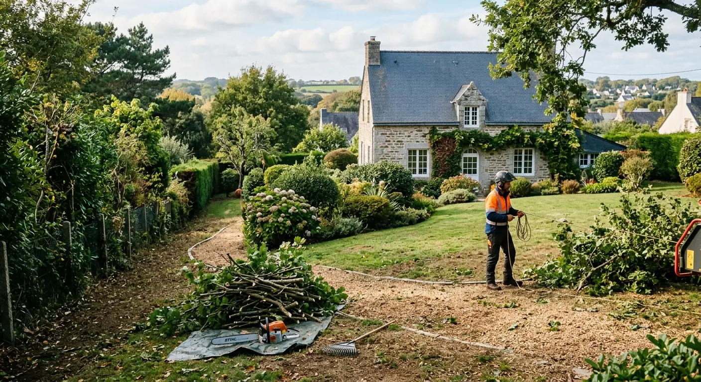 Talus net après débroussaillage à Vannes